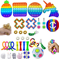 35 pcs Sensory Fidget Toys Set Bundle-DNA Marble and Mesh Pop Bubble Soybean Squeeze Stress Relief Balls with Fidget Hand Toys for Kids Adults Calming Toys for ADHD Autism Anxiety Relief miniinthebox