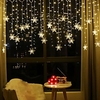3.5M 96LEDs Snowflake Curtain String Lights LED Christmas Curtain Light Living Room Bedroom Christmas New Year Wedding Valentine