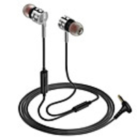 3.5mm In-ear Metal Headphones with Game HIFI Bass Stereo Earphone Wired L plug Microphone