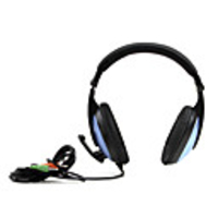 3.5mm Jack Multimedia Headphone with 90-Degree-Swivel Microphone (Black Blue)