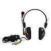 3.5mm Jack Multimedia Headphone with 90-Degree-Swivel Microphone (Black Golden)