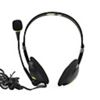 3.5mm Jack Multimedia Headphone with 90-Degree-Swivel Microphone (Black)