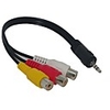 3.5mm Jack Plug to 3 RCA Adapter AV Cable for Audio Video 20cm