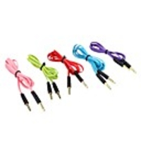 3.5mm Male to Male Audio Connection Flat Cable (100cm Length,  Assorted Color)