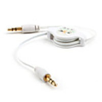 3.5mm Retractable AUX Cable - White/78cm Length