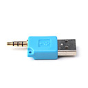 3.5mm To USB Converter Charger Adapter For Ipod Shuffle-2 (Blue)