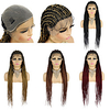 36 Inches Box Braided Synthetic Wigs With Baby Hair Ombre Color African Cornrow Braids Wig For Black Women Lace Front Wigs Free Cap miniinthebox