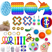 36 pcs Rainbow Push Bubble Pops Fidget Sensory Toy for Autisim Special Needs Anti-stress Game Stress Relief Squishy Pop Fidget Toys miniinthebox