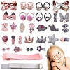 36pcs baby girls hair clips elastic ties cute hair bows claw clip for toddler hair accessories gift box set
