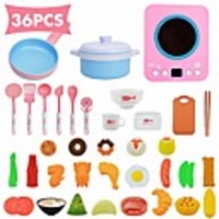 36pcs kitchen cooking set girls boys children pretend play toy food cookware playset - pink