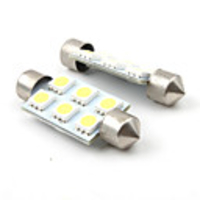 39MM 2.5W 200~250LM 6 x 5050 SMD LED White Reading/License Plate/Dome Lamp Light Bulbs (DC 12V/Pair)