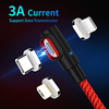 3A Magnetic 90 Degree Micro USB Cable Type C Fast Charging USB Cable 1m 2m For Samsung Xiaomi Redmi Mobile Phone Lightning Charger Date Line