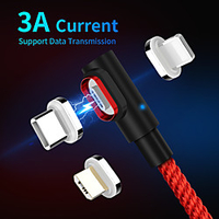 3A Magnetic 90 Degree Micro USB Cable Type C Fast Charging USB Cable 1m 2m For Samsung Xiaomi Redmi Mobile Phone Lightning Charger Date Line