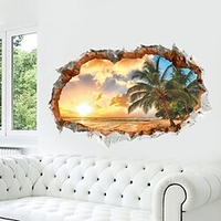 3D / Floral Plants Wall Stickers Removable PVC Home Decoration Wall Decal Wall Decoration Bedroom / Kids Room kindergarten,  Pre-pasted 6090CM miniinthebox