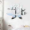 3D Acrylic Mirror Lotus Flower Wall Sticker Wall Decal Modern Stickers Mural Home Bedroom TV Background Decoration