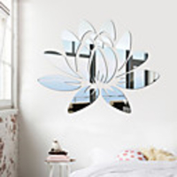 3D Acrylic Mirror Lotus Flower Wall Sticker Wall Decal Modern Stickers Mural Home Bedroom TV Background Decoration