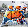 3D Basketball Print 3-Piece Duvet Cover Set Hotel Bedding Sets Comforter Cover with Soft Lightweight Microfiber(Include 1 Duvet Cover and 1or 2 Pillowcases)
