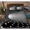 3D Black Hole Print Honeycomb 3-Piece Duvet Cover Set Hotel Bedding Sets Comforter Cover with Soft Lightweight Microfiber For Holiday Decoration(Include 1 Duvet Cover and 1or 2 Pillowcases)