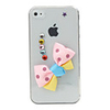 3D Bling Ribbon Diamond Protective Back Case for iPhone 4