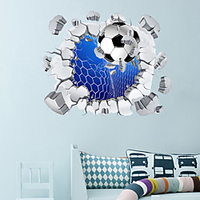 3D Broken Wall Football Home Corridor Background Decoration Can Be Removed Stickers miniinthebox