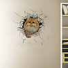 3D Broken Wall Long Hair Cat Cartoon Home Children