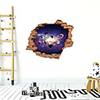 3D Broken Wall Nine Planet Track Wall Stickers Living Room Bedroom Children