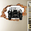3D Broken Wall Off-road Grandpa Car Home Corridor Background Decoration Can Be Removed Stickers miniinthebox