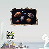 3D Broken Wall Star Planet Nine Planet Wall Stickers Living Room Bedroom Children