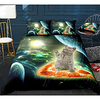 3d cat print 3-piece duvet cover set hotel bedding sets comforter cover with soft lightweight microfiber,  include 1 duvet cover,  2 pillowcases for double/queen/king(1 pillowcase for twin/single)