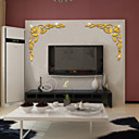3D Diagonal Flower Acrylic Mirror Corner Sticker Home TV Door amp; Window Background Wall Decorative Sticker