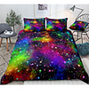 3D Digital Print 2/3 Pieces Bedding Sets Outer Space Bedding Sets Colorful Red Blue Green Nebula Duvet Cover Universe Bed Set