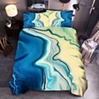 3D Digital Print 3-Piece Duvet Cover Set Hotel Bedding Sets Comforter Cover with Soft Lightweight Microfiber and Lotus Leaf Edge Decoration(Include 1 Duvet Cover and 1or 2 Pillowcases)