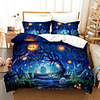 3D Digital Print Halloween Duvet Cover Set,  Happy Halloween Pumpkins Night Cat Image,  Decorative 2/3 Piece Bedding Set with 1 or 2 Pillow Shams,  Queen King Size