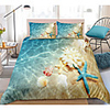 3D Digital Print Ocean Duvet Cover Set Blue Beach Bedding Coastal Nature Theme Pattern Boys Girls Bedding Sets Queen Include 1 Duvet Cover and 1 or 2 Pillowcases