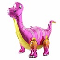3d dinosaur balloons foil standing green dinosaur tanystropheus dragon wedding baby shower birthday party decoration supplies boy kids toys gift (pink)