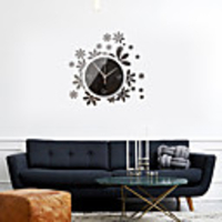 3D DIY Wall Clock Frameless Mirror Wall Sticker Home Decor for Living Room Bedroom