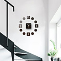 3D DIY Wall Clock Frameless Mirror Wall Sticker Home Decor for Living Room Bedroom