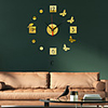 3D DIY Wall Clock Frameless Mirror Wall Sticker Home Decor for Living Room Bedroom