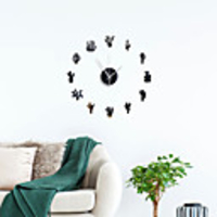 3D DIY Wall Clock Frameless Mirror Wall Sticker Home Decor for Living Room Bedroom