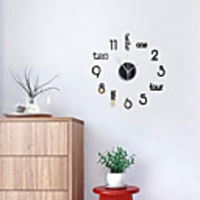 3D DIY Wall Clock Frameless Mirror Wall Sticker Home Decor for Living Room Bedroom