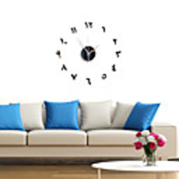 3D DIY Wall Clock Frameless Mirror Wall Sticker Home Decor for Living Room Bedroom