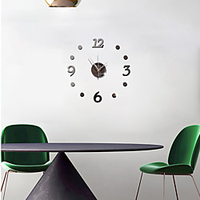 3D DIY Wall Clock Frameless Mirror Wall Sticker Home Decor for Living Room Bedroom