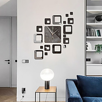 3D DIY Wall Clock Frameless Mirror Wall Sticker Home Decor for Living Room Bedroom miniinthebox