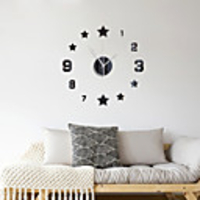 3D DIY Wall Clock Roman Numerals Clock Frameless Mirror Wall Sticker Home Decor for Living Room Bedroom