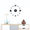 3D DIY Wall Clock Roman Numerals Clock Frameless Mirror Wall Sticker Home Decor for Living Room Bedroom