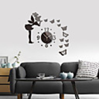 3D DIY Wall Clock Roman Numerals Clock Frameless Mirror Wall Sticker Home Decor for Living Room Bedroom