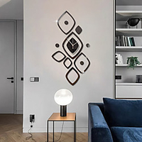 3D DIY Wall Clock Roman Numerals Clock Frameless Mirror Wall Sticker Home Decor for Living Room Bedroom