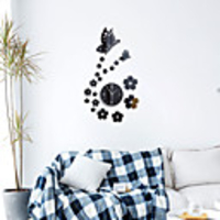 3D DIY Wall Clock Roman Numerals Clock Frameless Mirror Wall Sticker Home Decor for Living Room Bedroom