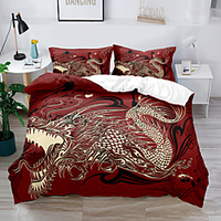 3D Dragon Duvet Cover Set Hotel Bedding Sets Comforter Cover with Soft Lightweight Thicken Fabric Include 1 Duvet Cover 2 Pillowcases for Double/Queen/King(1 Pillowcase for Twin/Single) miniinthebox