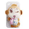 3D Fabric Cartoon Doll Hard Case Cover Skin For Iphone4 (Brown)